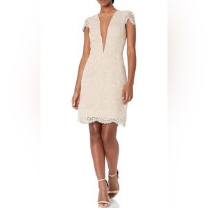 Dress the population, deep V dress. Size large. NWT